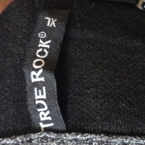 True Rock Grey and Black Striped full zip mock turtleneck cardigan - Picture 7 of 8